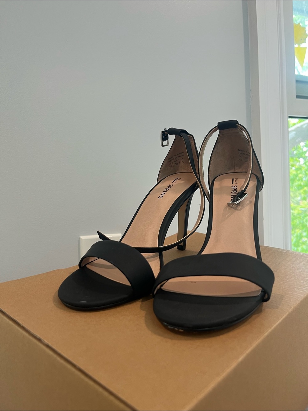 Call It Spring Black Ankle-Strap High Heel Sandals